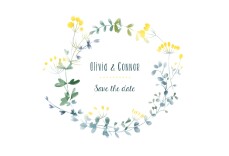 Save The Dates Watercolour Meadow Yellow