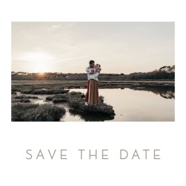 Save The Dates Simple 1 Photo Square White