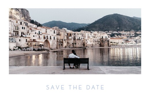 Save The Dates Simple 1 Photo Landscape White - Front