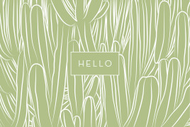 Notecards Hello Cactus Green