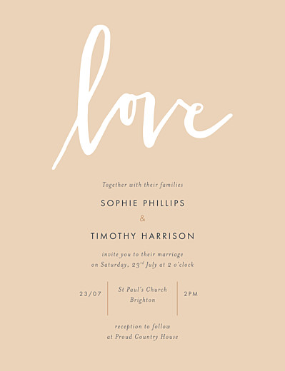 Wedding Invitations Love Letters Pink - Front