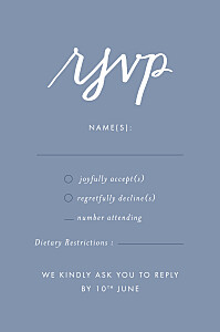 RSVP Cards Love letters (small) blue