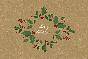 Christmas Cards Boughs of holly sand