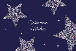 Christmas Cards Liberty Stars Midnight Blue
