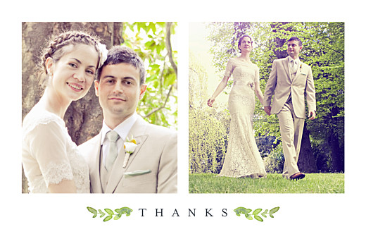 Wedding Thank You Cards Canopy Green - Front