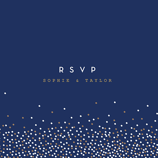 RSVP Cards Confetti Blue - Front