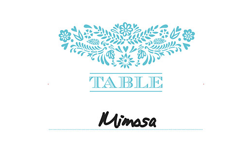 Wedding Table Numbers Papel Picado Blue - Front