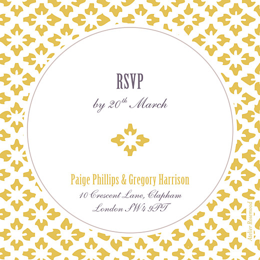 RSVP Cards Radiance Yellow - Back