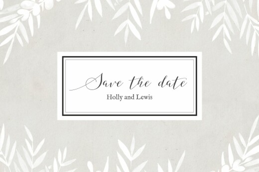 Save The Dates Foliage Gray - Front