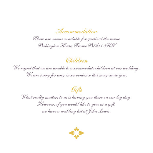 Guest Information Cards Radiance Yellow - Front