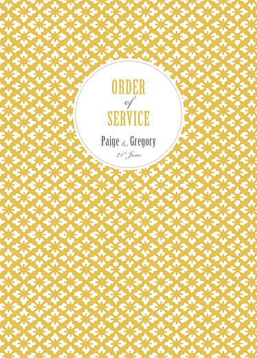 Wedding Order of Service Booklet Covers Radiance Yellow - Page 1