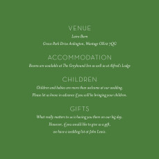 Guest Information Cards Forest Whisper (square) Green