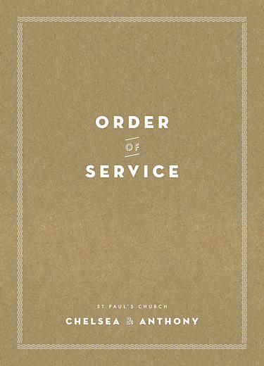 Wedding Order of Service Booklet Covers Declaration Kraft - Page 1