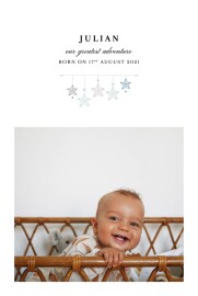 Baby Announcements Liberty Origami Stars Photo Blue