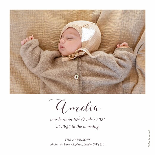 Baby Announcements Autumn Baby Yellow - Back