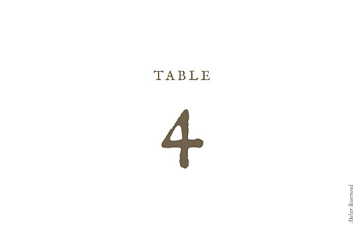 Wedding Table Numbers Fer Foray Beige - Front