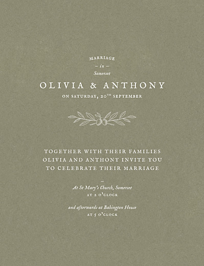 Wedding Invitations Provence Green - Front