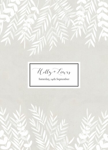 Wedding Order of Service Booklet Covers Foliage Gray - Page 1