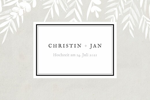 Wedding Table Numbers Foliage Gray - Back