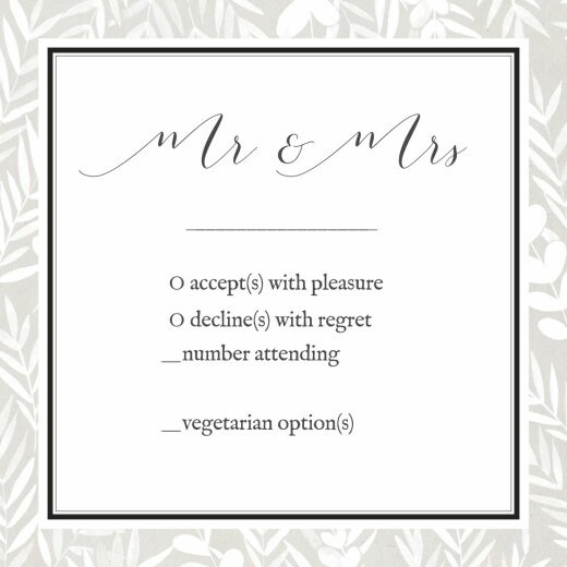 RSVP Cards Foliage Gray - Front