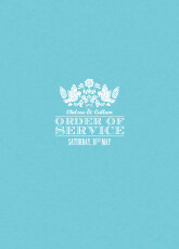 Wedding Order of Service Booklet Covers Papel Picado Blue