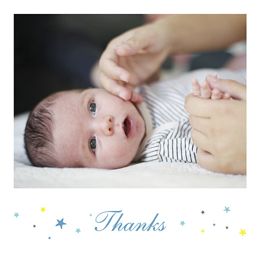 Baby Thank You Cards Liberty Stars Photo Blue - Front