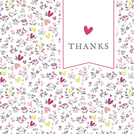 Baby Thank You Cards Liberty Heart Plum - Front