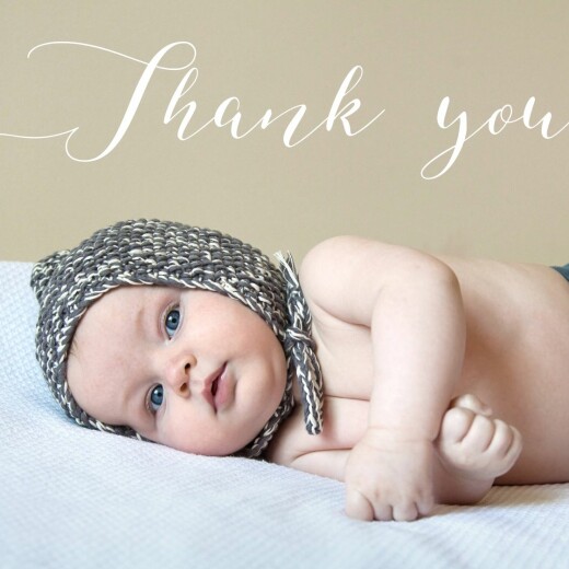 Baby Thank You Cards Big Thanks Photo Bottom - Front