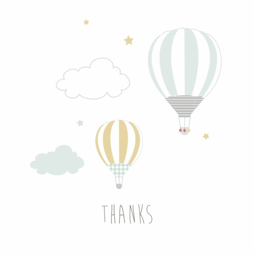 Baby Thank You Cards Up And Away Photo Blue - Front