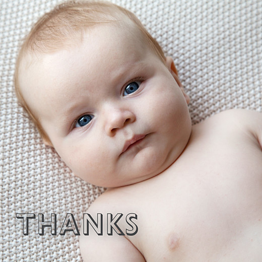 Baby Thank You Cards One And Only White - Front