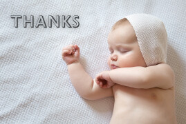 Baby Thank You Cards One And Only Landscape White