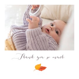 Baby Thank You Cards Autumn Baby White