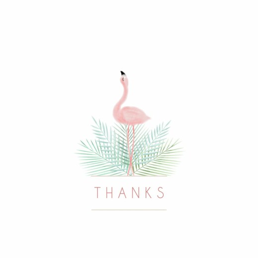 Baby Thank You Cards Pink Flamingo Photo White - Front