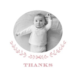 Baby Thank You Cards Poem Photo Coral