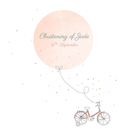 Christening Invitations Little Bicycle Pink - Front