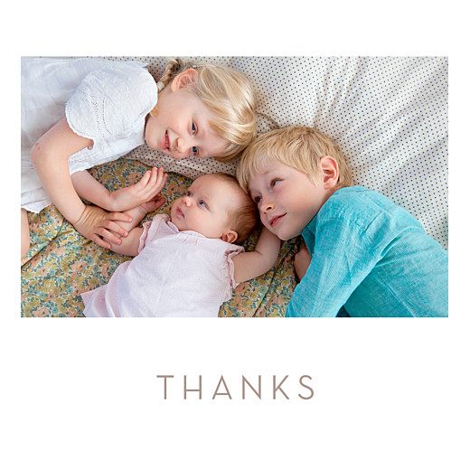 Baby Thank You Cards Simple Photo White - Front