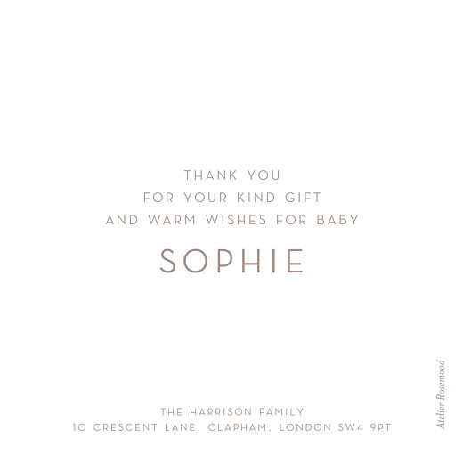 Baby Thank You Cards Simple Photo White - Back