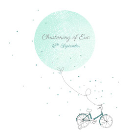 Christening Invitations Little Bicycle Green