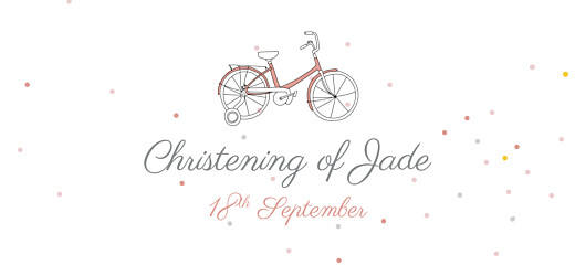 Christening Gift Tags Little Bicycle Pink - Front