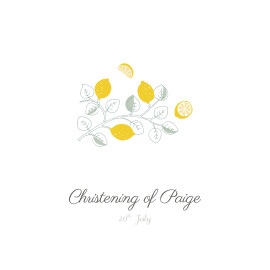 Christening Invitations Citrons Yellow