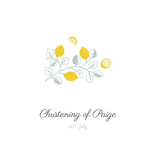 Christening Invitations Citrons Yellow - Front