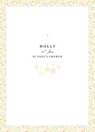 Christening Order of Service Booklets Cover Liberty Origami Stars Yellow