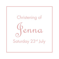 Christening Gift Tags Classic Border Old Pink