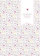 Christening Order of Service Booklets Cover Liberty Heart Plum