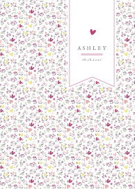 Christening Order of Service Booklets Cover Liberty Heart Plum
