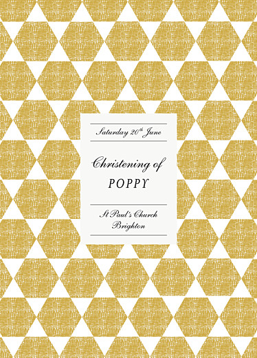 Christening Order of Service Booklets Cover Lovely Linen Yellow - Page 1
