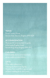 Guest Information Cards Watercolour Blue