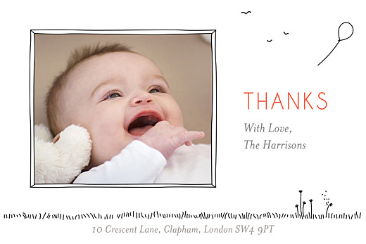 Baby Thank You Cards The Promise Photo White - Back