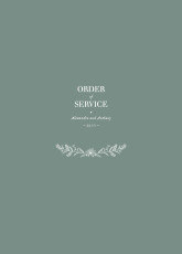 Wedding Order of Service Booklet Covers Natural Chic Green