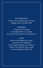 Guest Information Cards Natural Chic (small) Blue